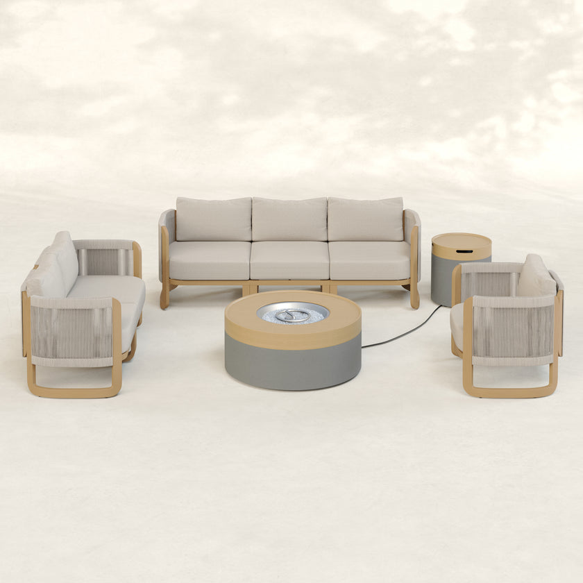 Mila 7pc Conversation Set with Fire Table