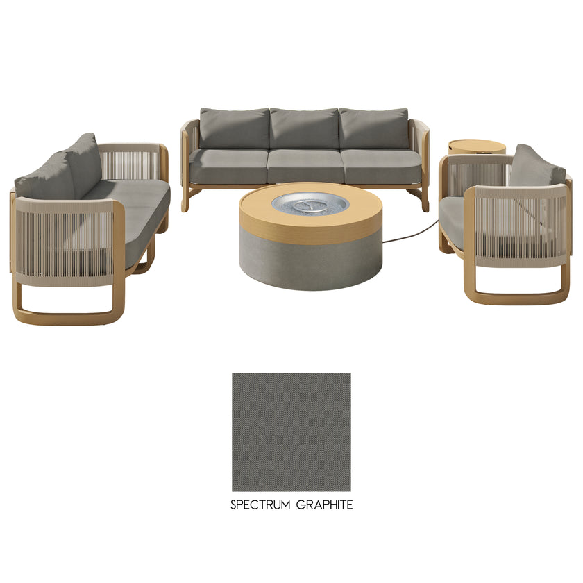 Mila 7pc Conversation Set with Fire Table
