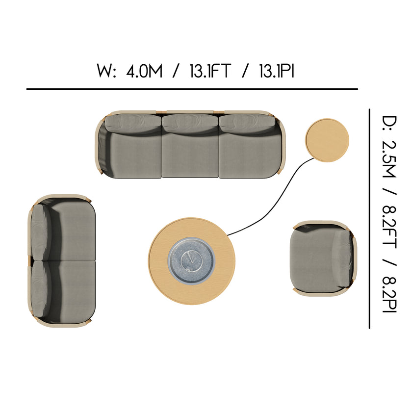 Mila 7pc Conversation Set with Fire Table