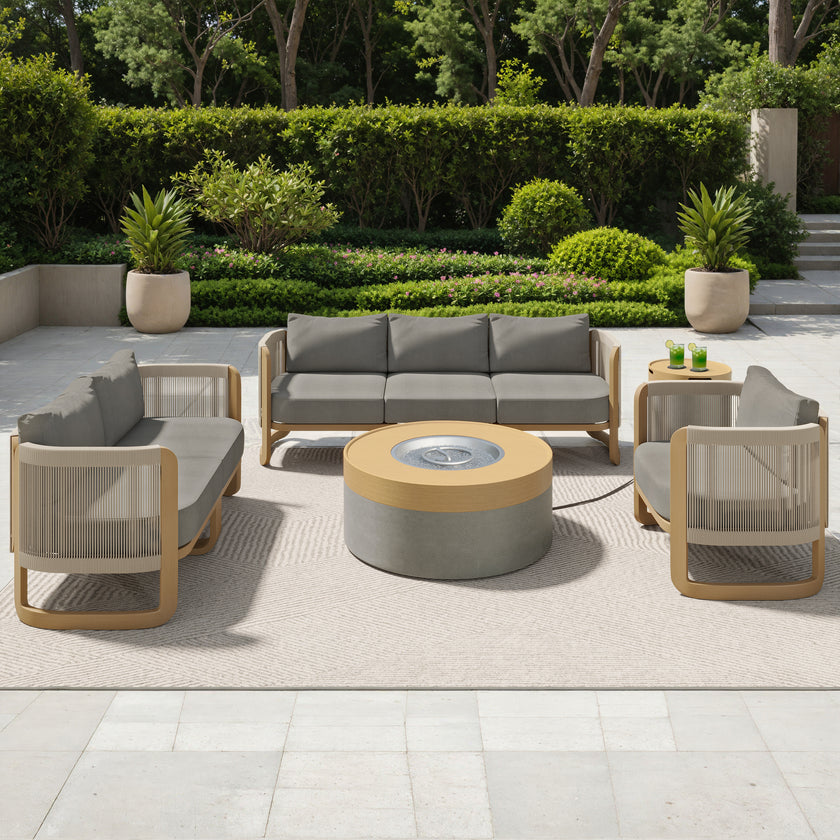 Mila 7pc Conversation Set with Fire Table