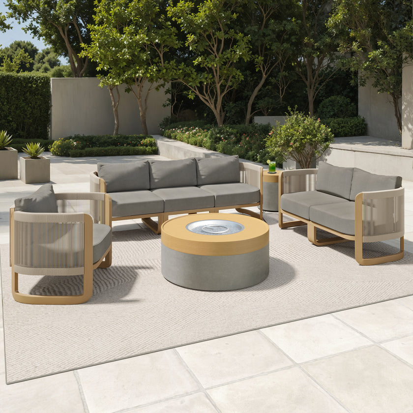 Mila 7pc Conversation Set with Fire Table