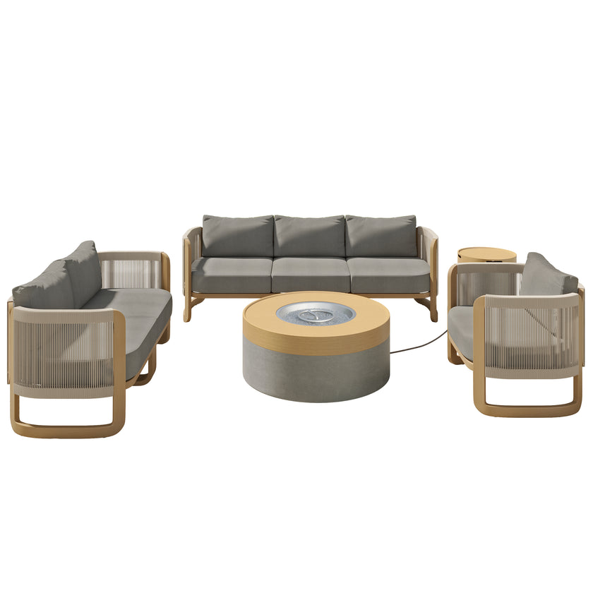 Mila 7pc Conversation Set with Fire Table