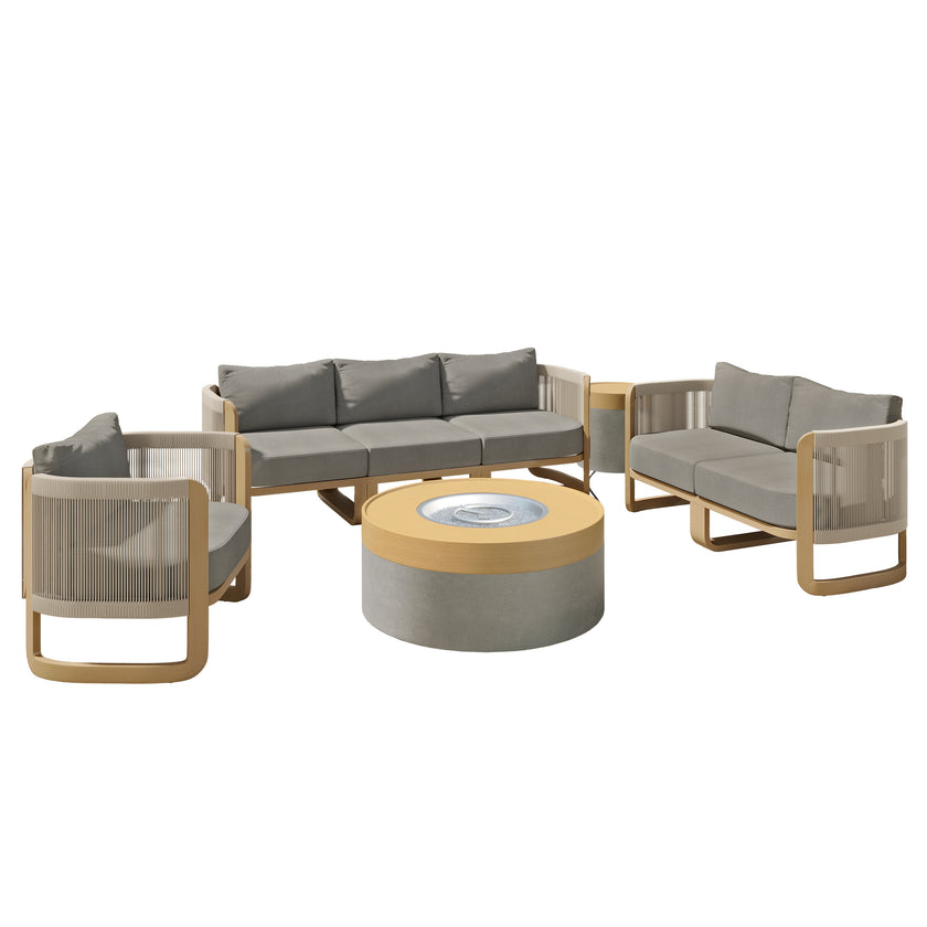 Mila 7pc Conversation Set with Fire Table