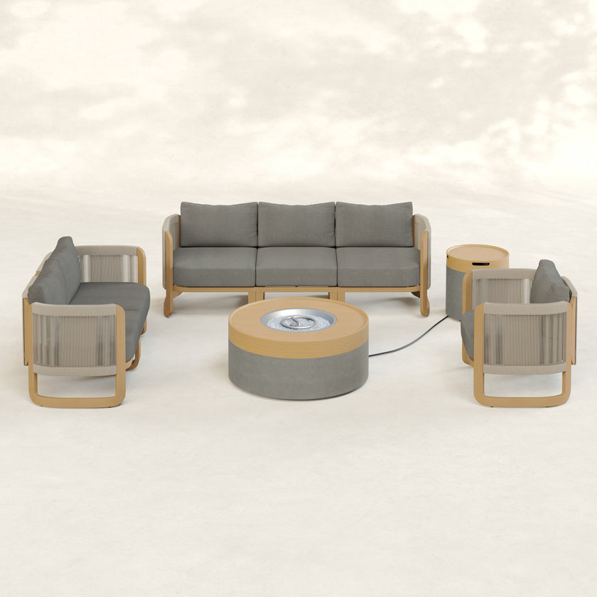 Mila 7pc Conversation Set with Fire Table