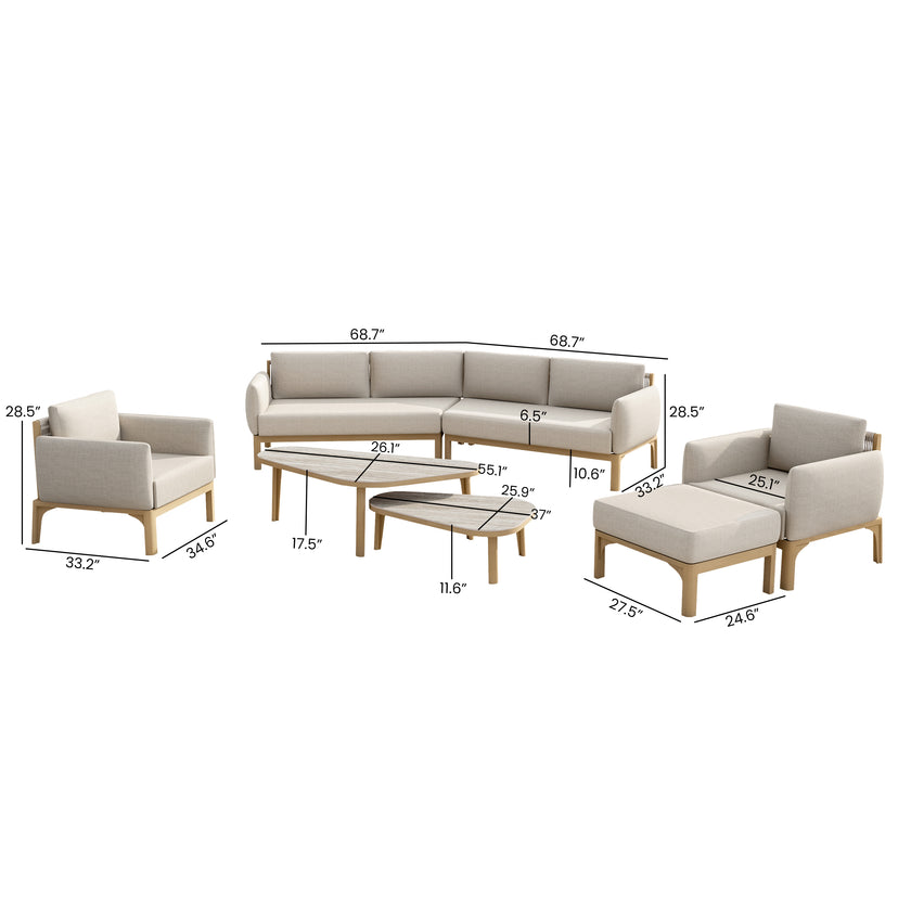 Sedona 7pc Outdoor Conversation Set