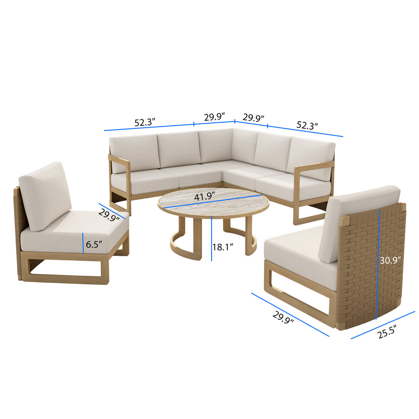 Sicily 6pc Outdoor Sectional