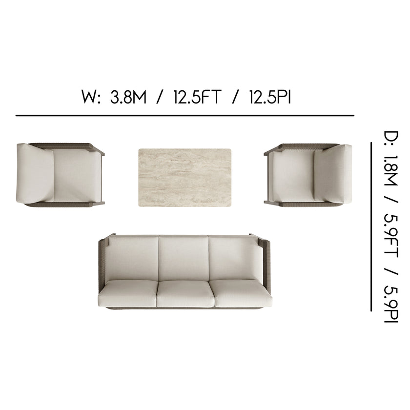 Marabella 4pc Outdoor Seating Set