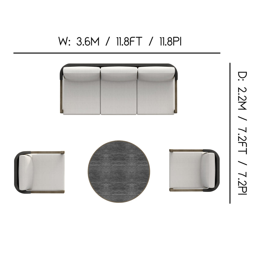 Oslo 4pc Outdoor Seating Set