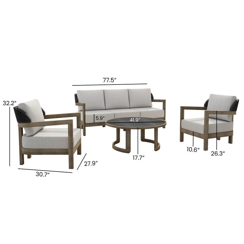 Oslo 4pc Outdoor Seating Set