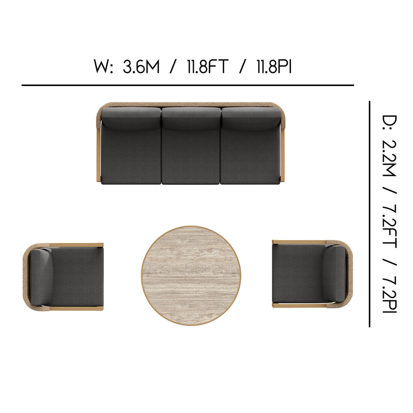 Oslo 4pc Outdoor Seating Set