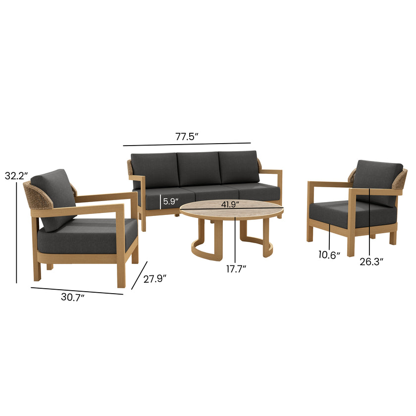 Oslo 4pc Outdoor Seating Set