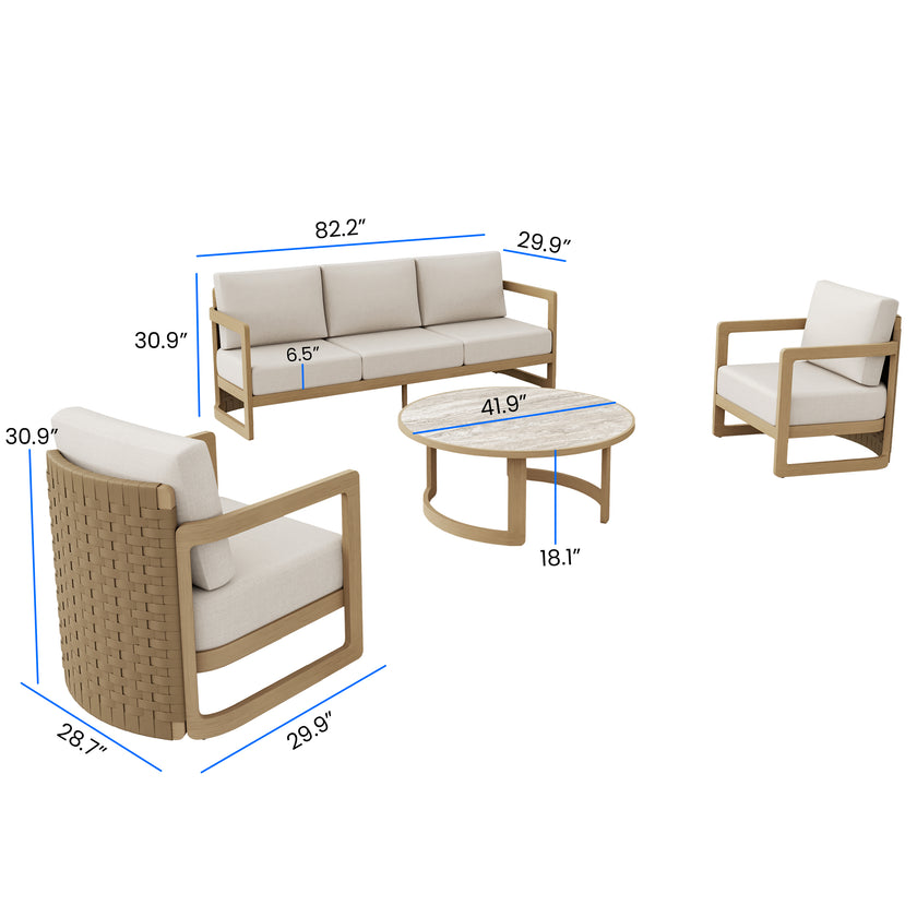 Sicily 4pc Patio Conversation Set
