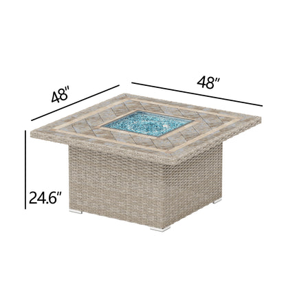 Niko Aluminum Propane Outdoor Fire Pit Table with Lid