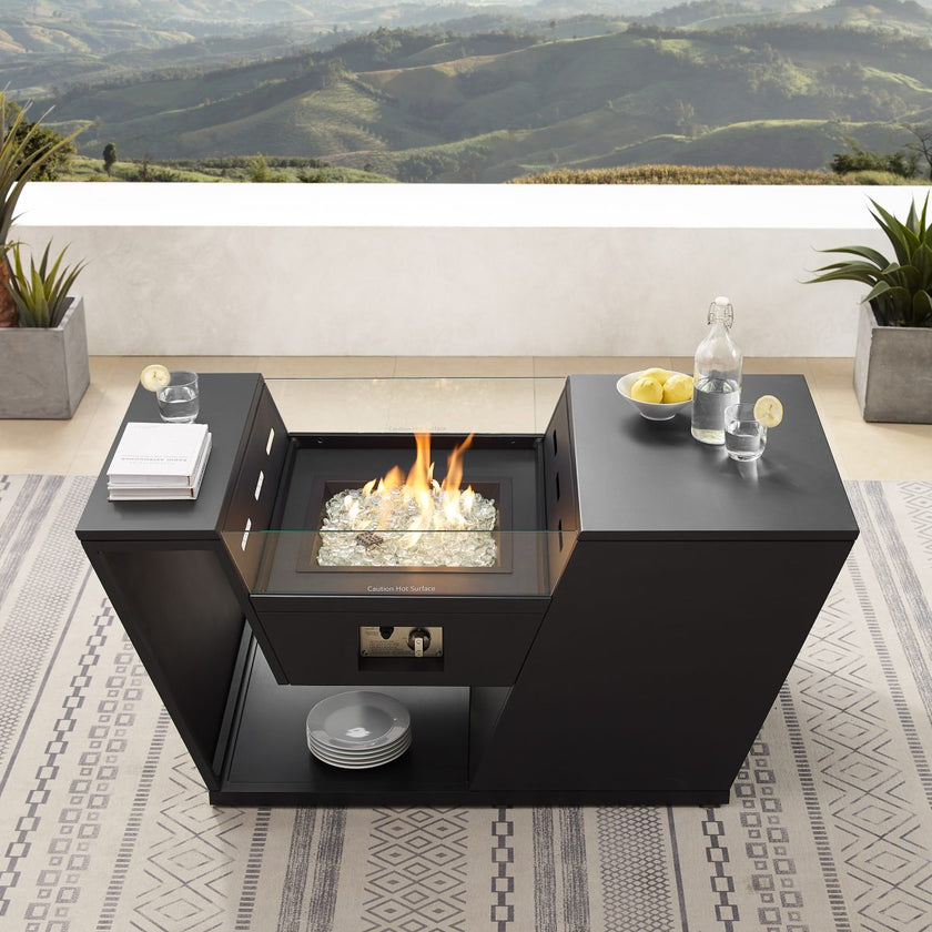 Milan Aluminum Fire Table